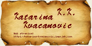 Katarina Kvačanović vizit kartica